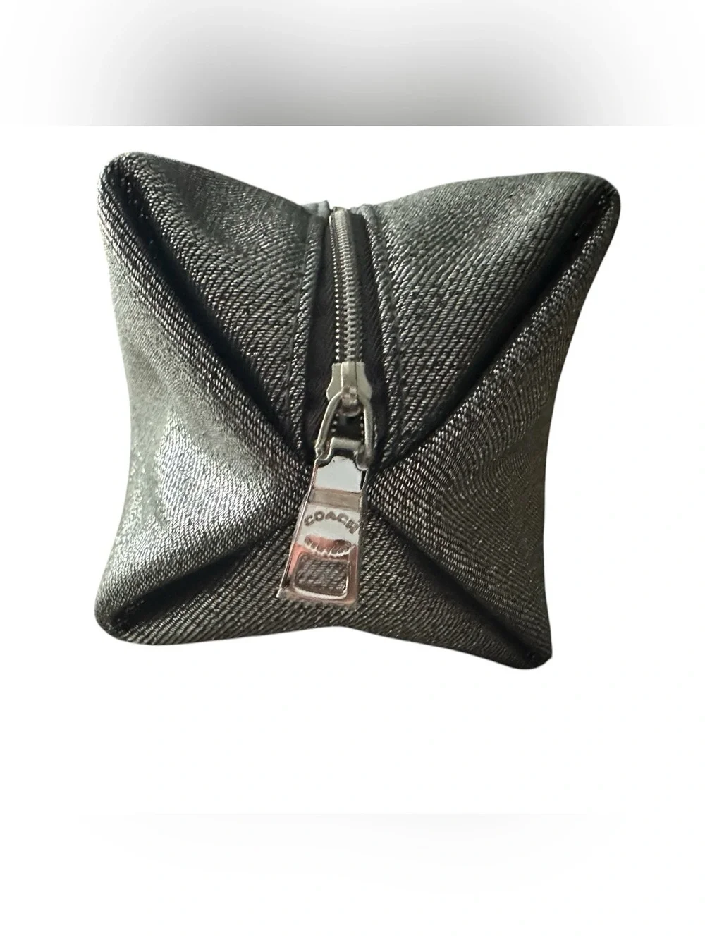 Coach Black Fragrance Logo Pouch with Gold Print